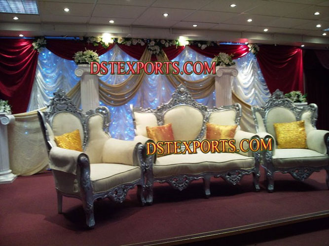 INDIAN WEDDING ROYAL SILVER SOFA