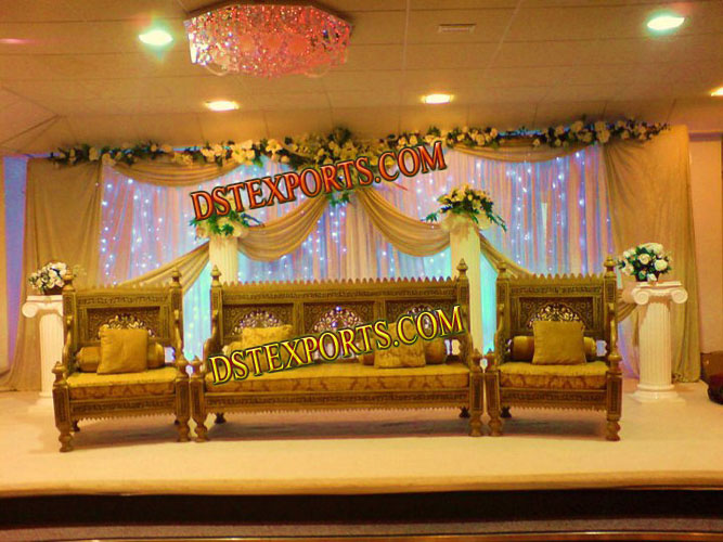 INDIAN WEDDING HEAVY CARVING SOFA SET