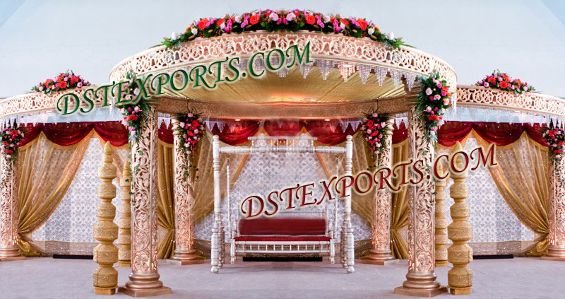 WEDDING GOLDEN CARVING MANDAP SET