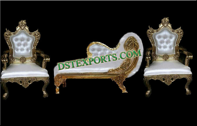 ROYAL WEDDING GOLD METAL SOFA SET