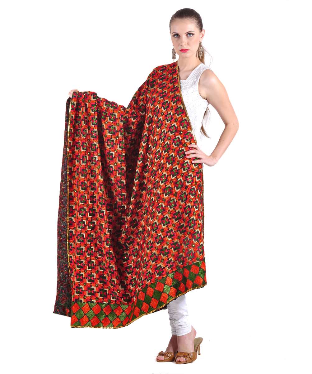 BRIGHT SHADED DUPATTA PHULKARI OF PATIALA