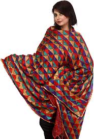 BEAUTIFUL RED PHULKARI OF PATIALA