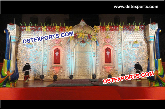 Indian Wedding Fiber Carved Backdrop