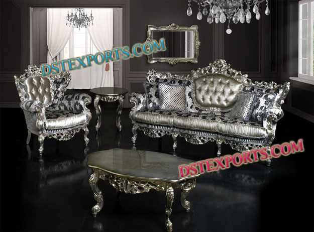 WEDDING SILVER CARVED SOFA SET