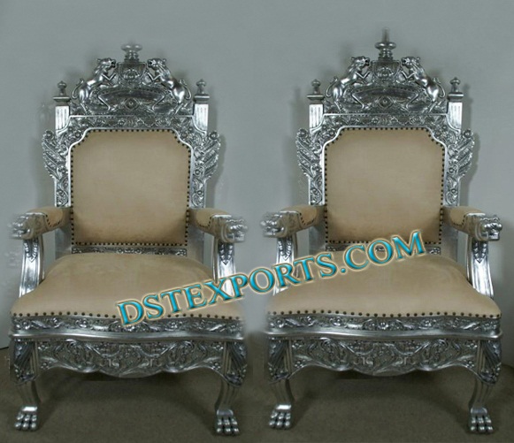 WEDDING ANTIQUE SILVER CHAIR SET