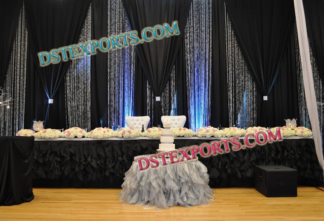 WEDDING BLACK CRYSTAL BACKDROPS