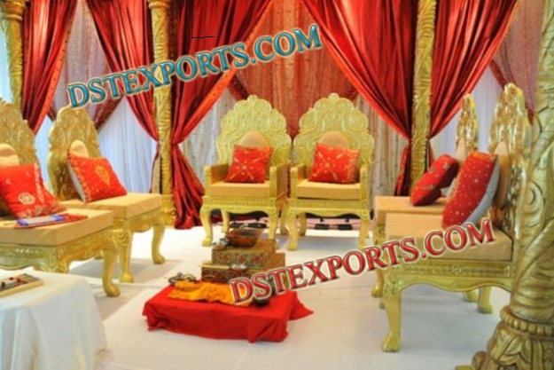 INDIAN WEDDING GOLDEN MANDAP CHAIR