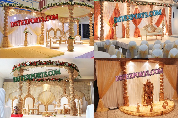 WEDDING SPIRAL WOODEN MANDAP SET