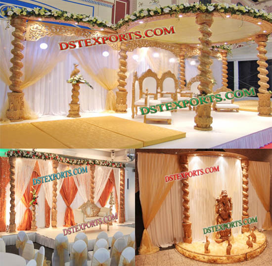 WEDDING SPIRAL WOODEN MANDAP