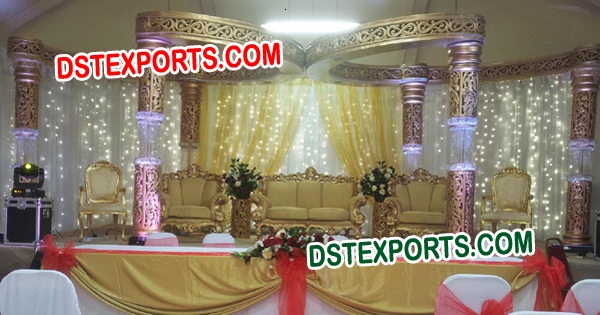 WEDDING GOLDEN CRYSTAL BUTTERFLY MANDAP