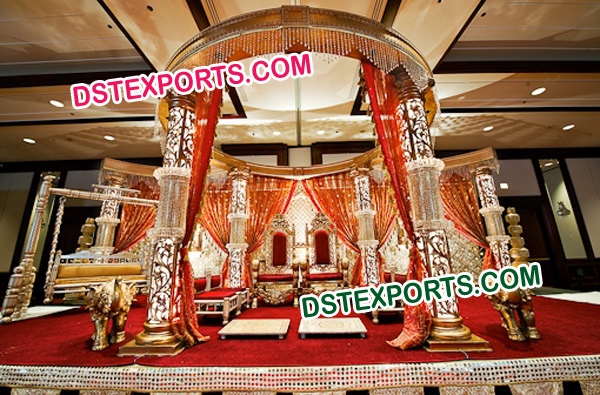 INDIAN WEDDING GOLD CRYSTAL MANDAP