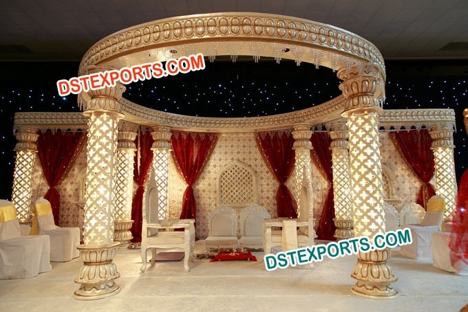 WEDDING CARVED LIGHTED MANDAP