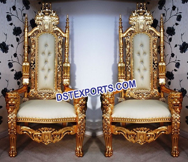 ROYAL WEDDING GOLD CHAIRS SET