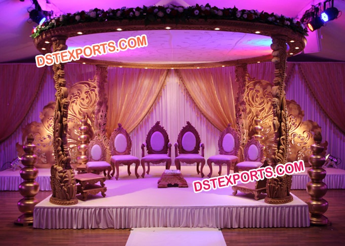 INDIAN VIVAH WOODEN PEACOCK MANDAP