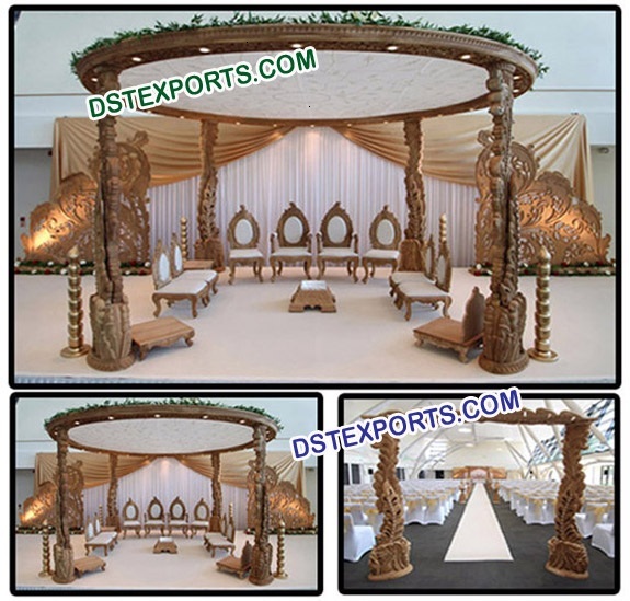 WEDDING PEACOCK WOODEN MANDAP SET