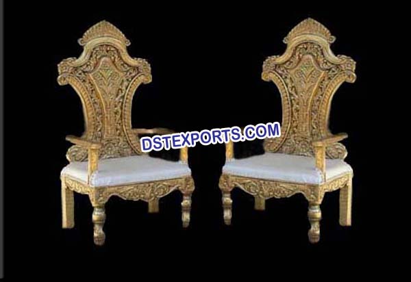 Wedding Wooden Carved Designer Chairs