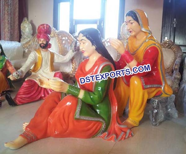 Punjabi Welcome Fiber statues