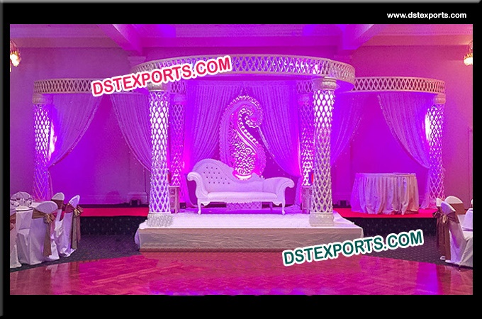 Diamond Cut Wedding Fiber Crystal Mandap Set