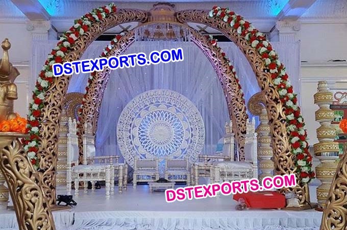 Indian Wedding Fiber Carved Elephant Task Mandap