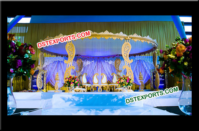 Gorgeous Wedding Wooden Paisley Mandap