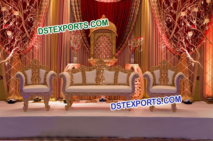 New Wedding Wooden Carved Sofa Set