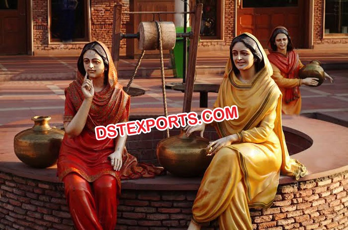 Punjabi Village Theme Fiber Statue