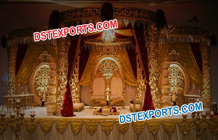 Wedding Gold Mandap Setup