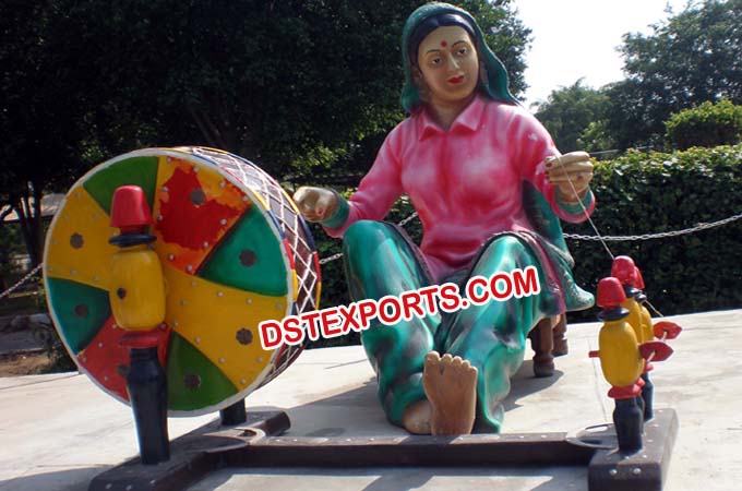 Punjabi Women Spinning the Charkha