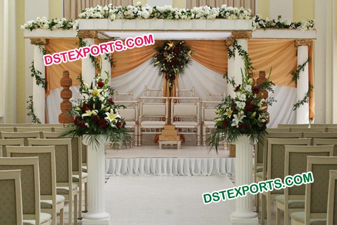 Wedding Roman Pillar Fiber Mandap