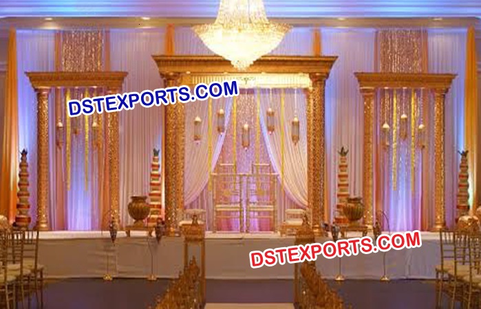 Glittering Wedding Golden Mandap Set