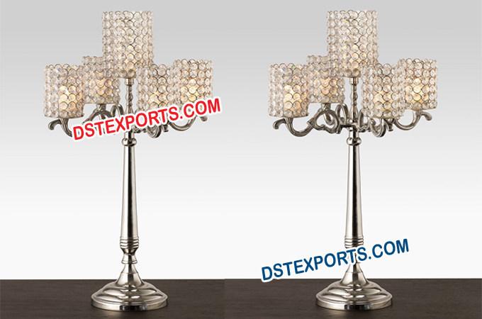 Crystal Candelabra Wedding Centerpiece