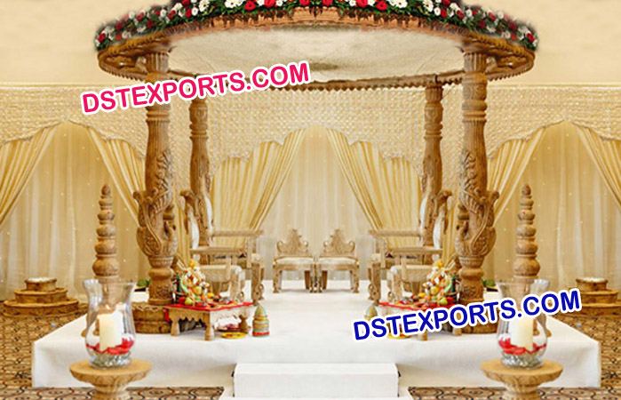 Amazing Carved Wooden Mandap