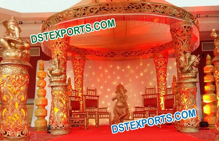 Filmy Style Fiber Carved Wedding mandap