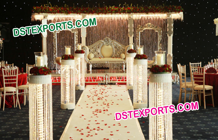 Wedding Walkway Crystal Pillars