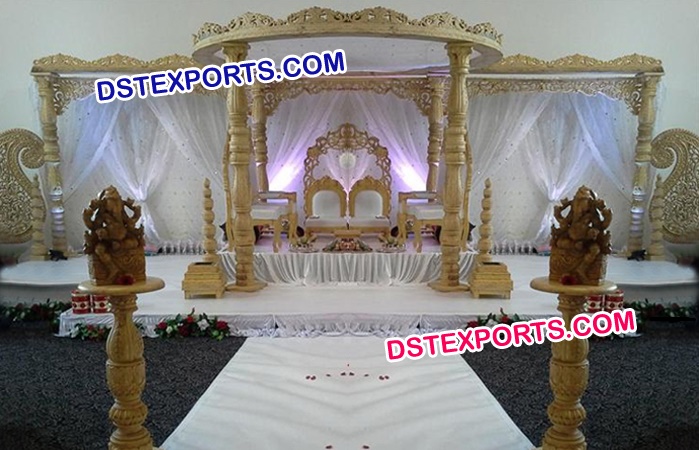 Royal Indian Hand Carved Wooden Mandap