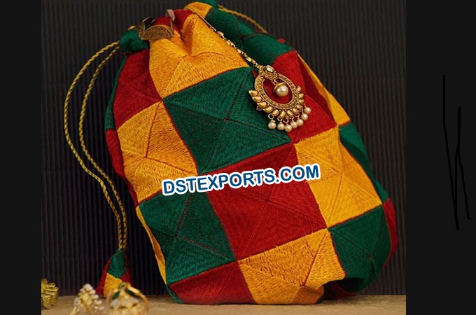 Multicolor Phulkari Potli Bag