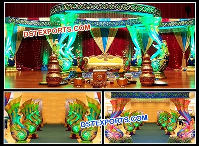 Wedding Morni Pillar Lighted Mandap