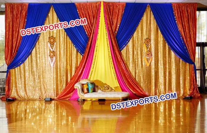 Wedding Colourful Shinning Backdrop Curtains