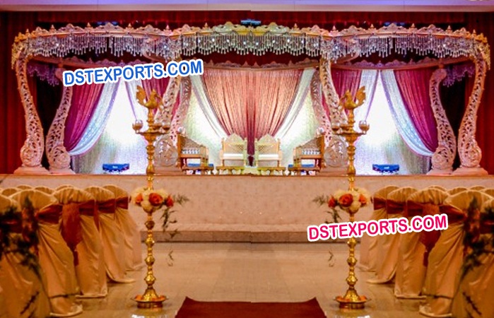 Peacock Marriage Wooden Carved Mandap