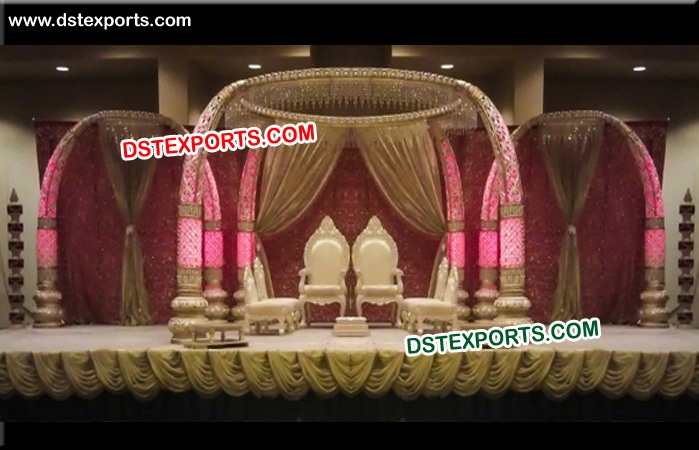 Elegant Tusk Fiber Pillars Mandap