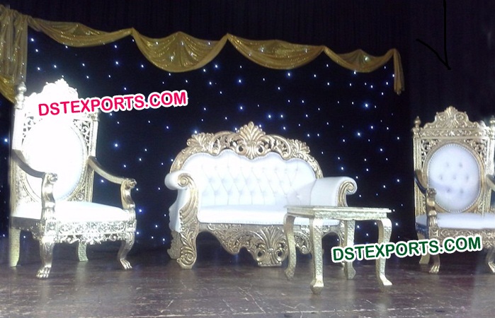 Wedding Silver Heavy Carved Reception Furniture