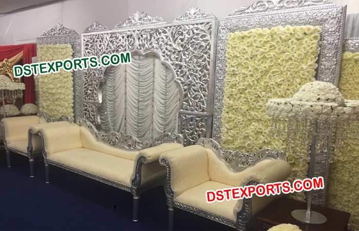 Silver Heavy Carved Backdrop Panels