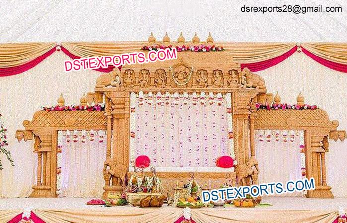 SriLankan Wedding Wooden Mandap