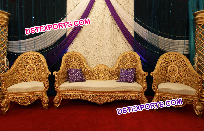 Royal Indian Wedding Carved Sofa Set