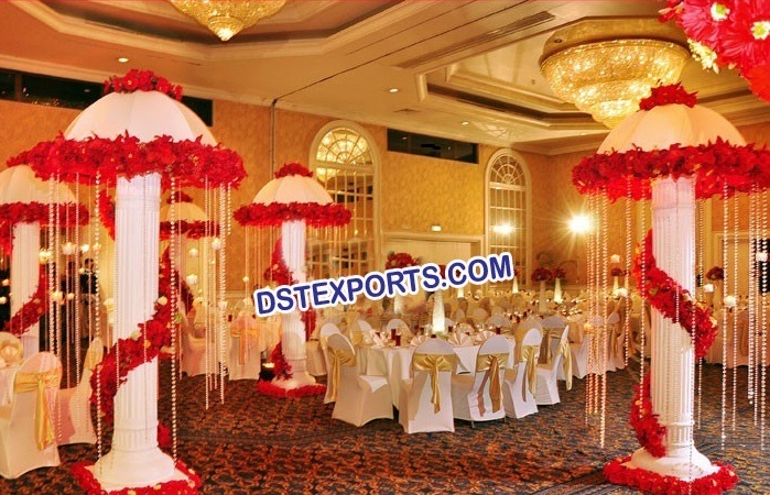 New Wedding Fiber Roman Pillars with Umbrella