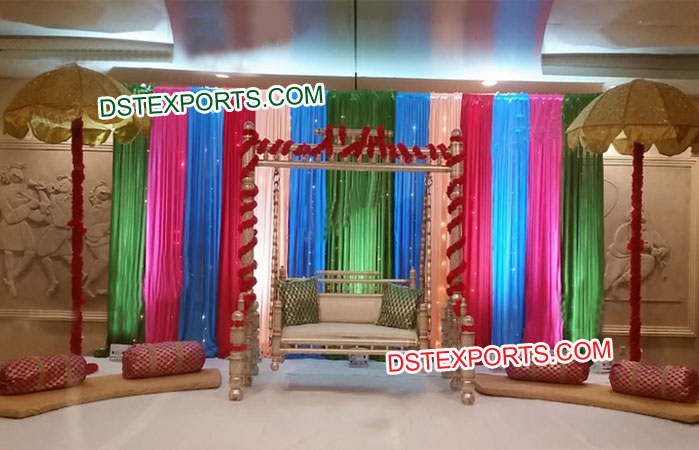 Wedding Mehandi Decor Wooden Swing