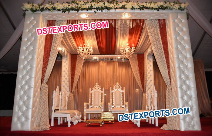 Simple Leather Pillar Wedding Mandap