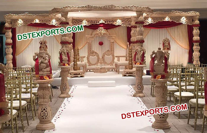 Asian Wedding Wooden Mandap