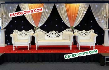 White Wedding Designer Love Seat Throne Chairs