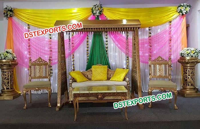 Rajwada Wooden Carved Wedding Swing